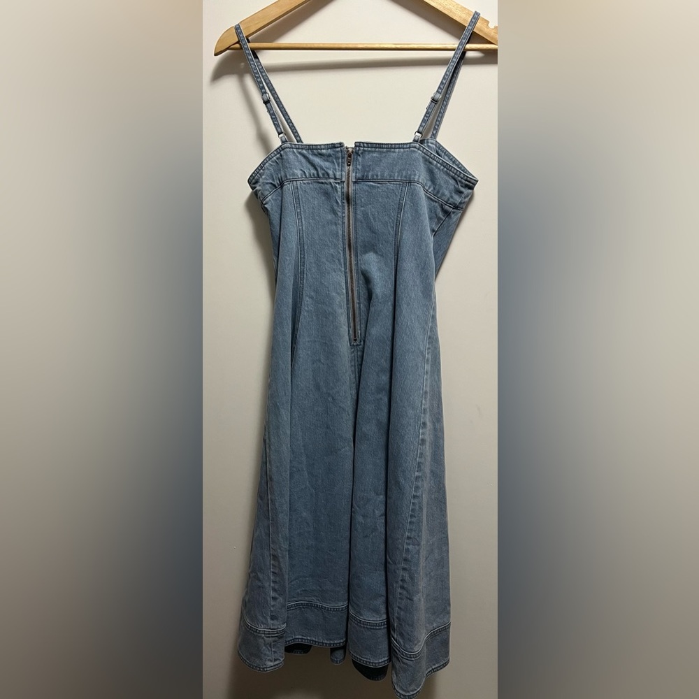 Pilcro Square-Neck Seamed Chambray Denim Midi Dress Women’s Size XS - Picture 5 of 9